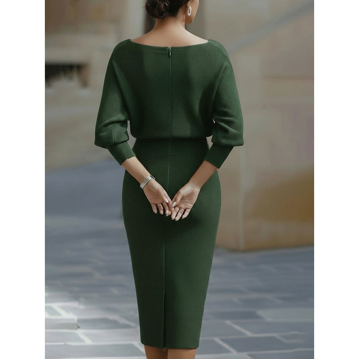 Abito midi donna verde – vista posteriore