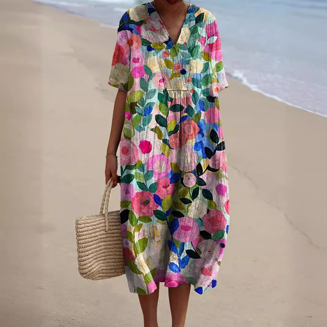 Abito midi da donna per le vacanze estive