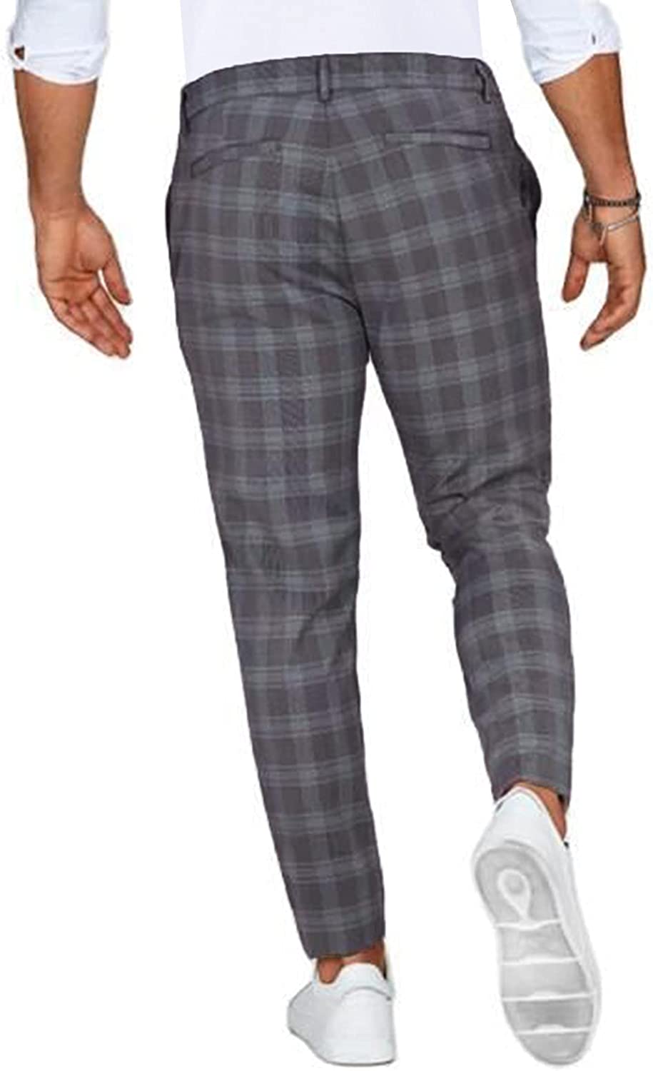 Pantaloni chino da uomo a quadri per uso quotidiano