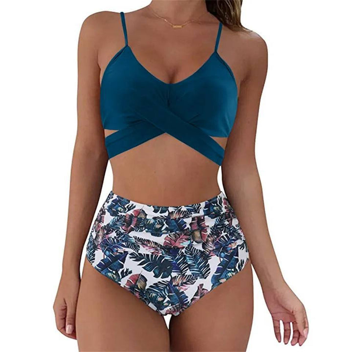Bikini a vita alta da donna con stampa floreale