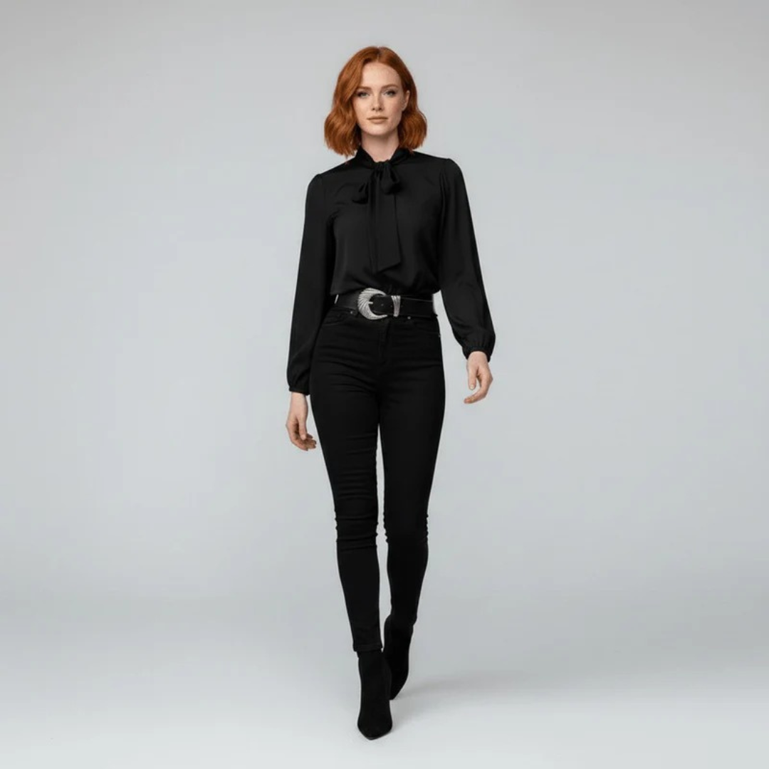Blusa Donna Elegante con Fiocco