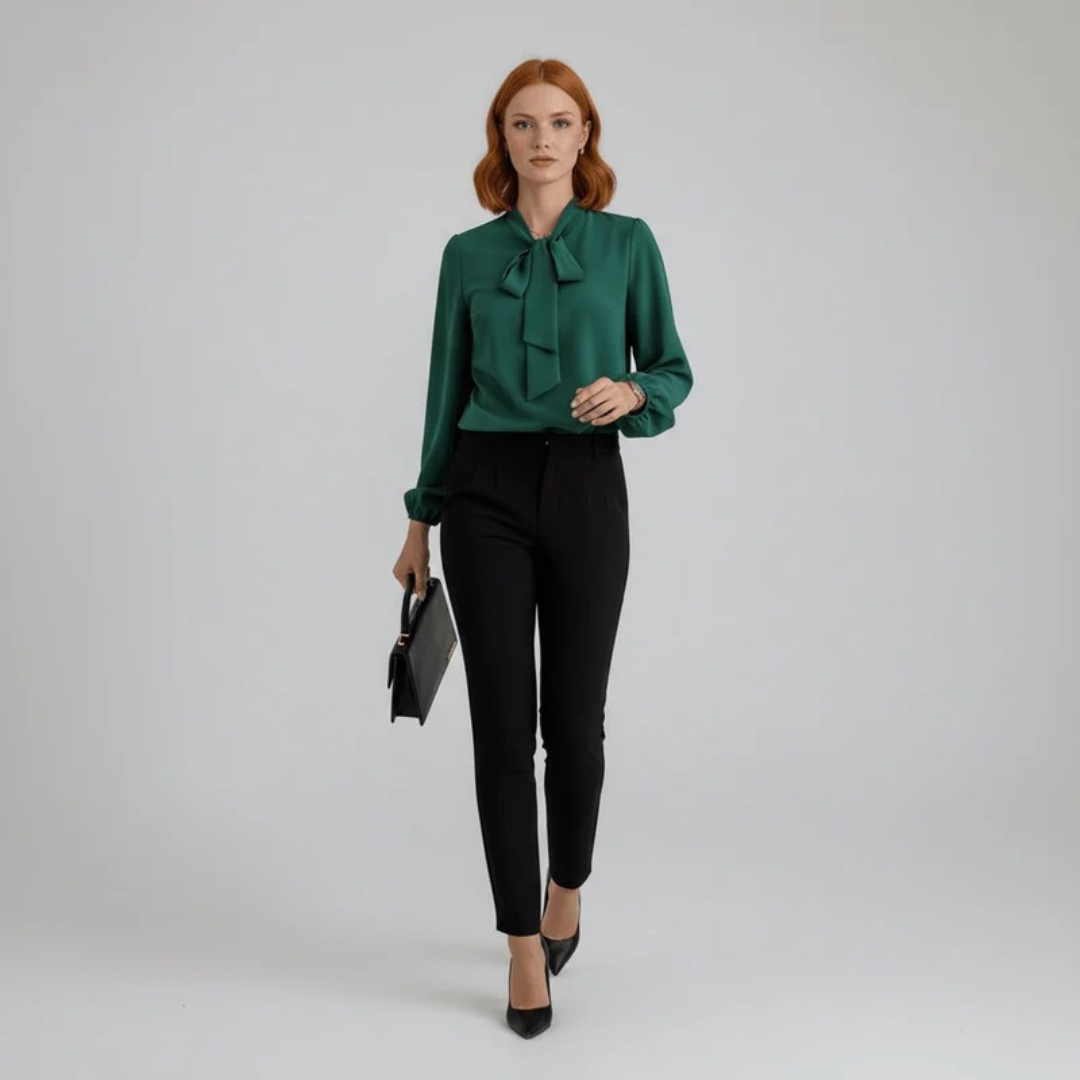 Blusa Donna Elegante con Fiocco