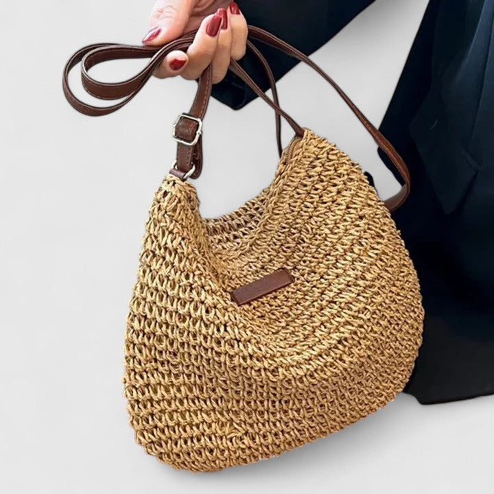 Borsa a spalla da donna intrecciata in stile estivo