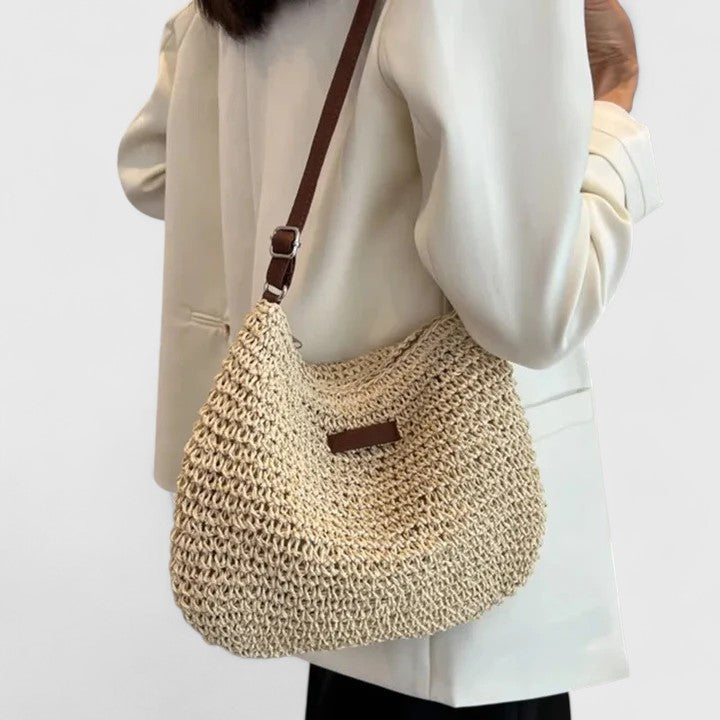 Borsa a spalla da donna intrecciata in stile estivo