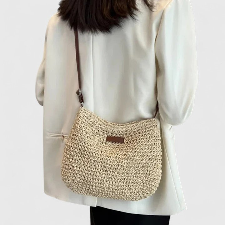 Borsa a spalla da donna intrecciata in stile estivo
