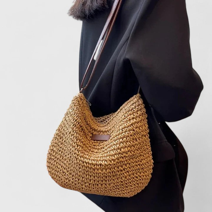 Borsa a spalla da donna intrecciata in stile estivo