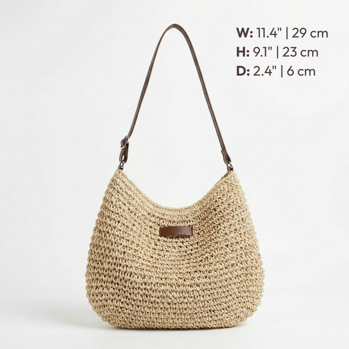 Borsa a spalla da donna intrecciata in stile estivo