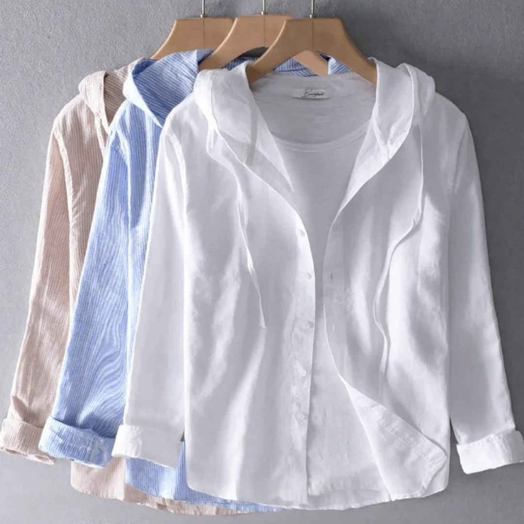 Camicia Donna con Cappuccio dalla Linea Fluida