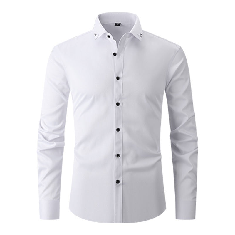 Elegantes Herrenhemd mit langen Ärmeln und Kragen