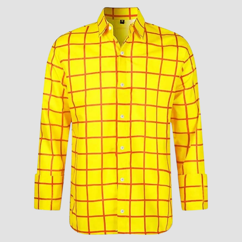 Camicia a quadri da uomo in colore giallo
