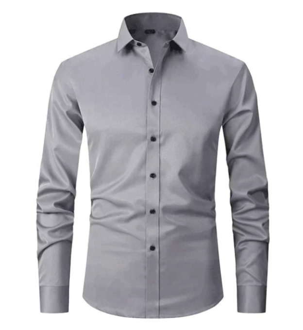 Camicia elasticizzata da uomo a maniche lunghe per uso quotidiano