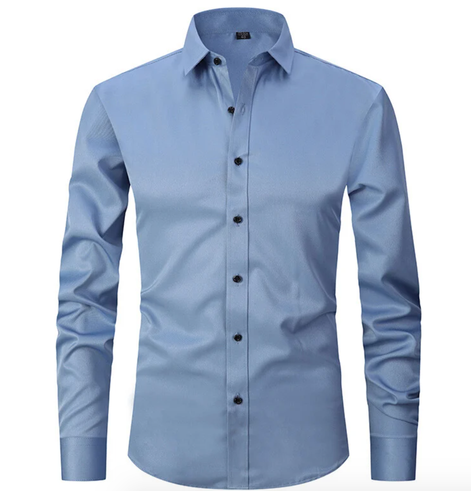 Camicia elasticizzata da uomo a maniche lunghe per uso quotidiano