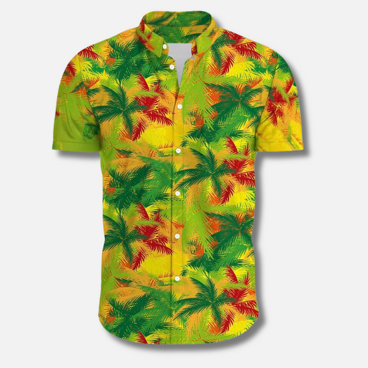 Camicia hawaiana da uomo con stampa tropicale
