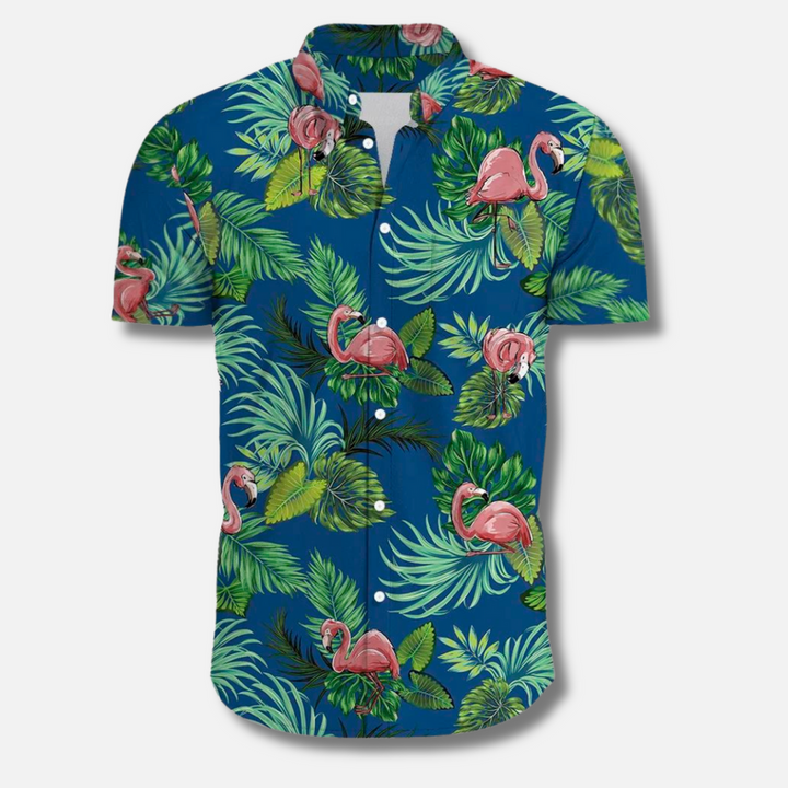 Camicia hawaiana da uomo con stampa tropicale