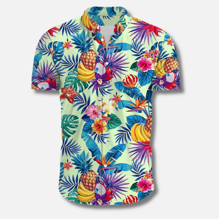 Camicia hawaiana da uomo con stampa tropicale
