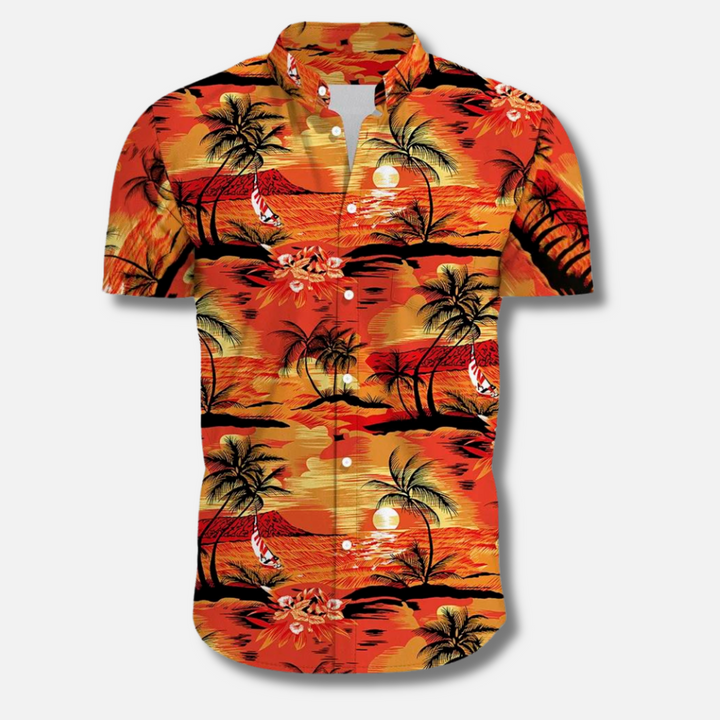 Camicia hawaiana da uomo con stampa tropicale
