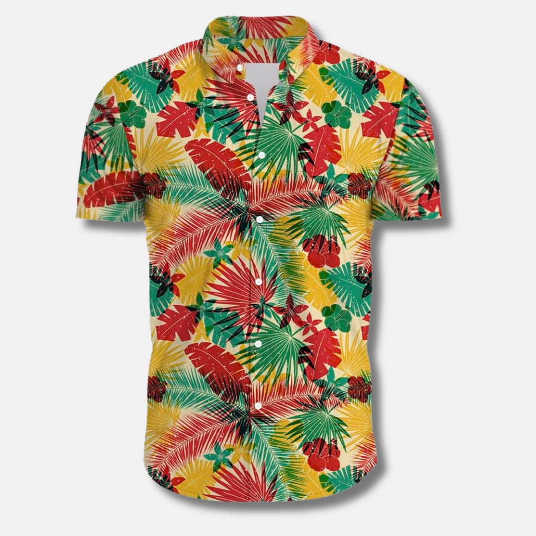 Camicia hawaiana da uomo con stampa tropicale