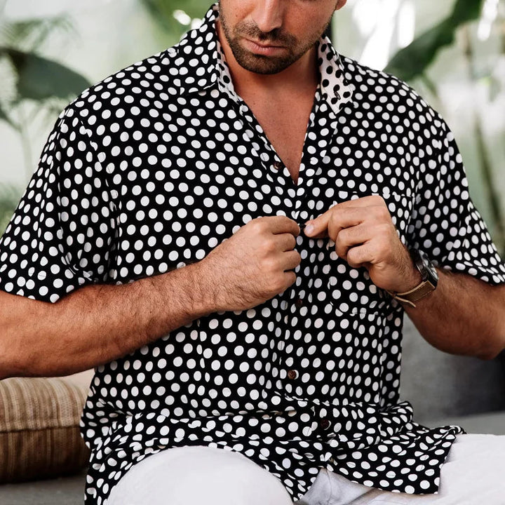 Camicia patchwork da uomo con stampa