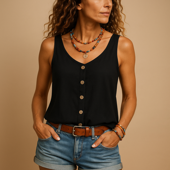 Canotta da donna con bottoni decorativi