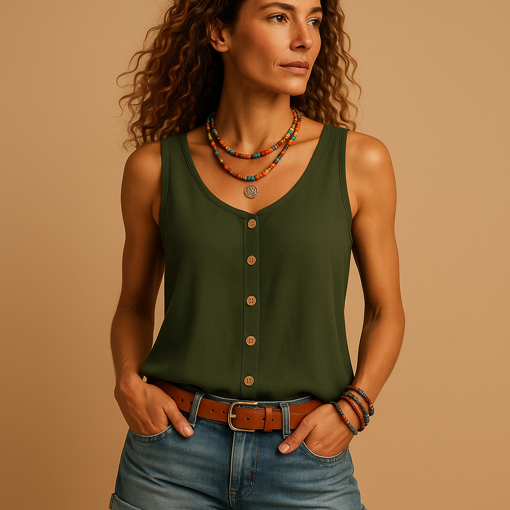 Canotta da donna con bottoni decorativi