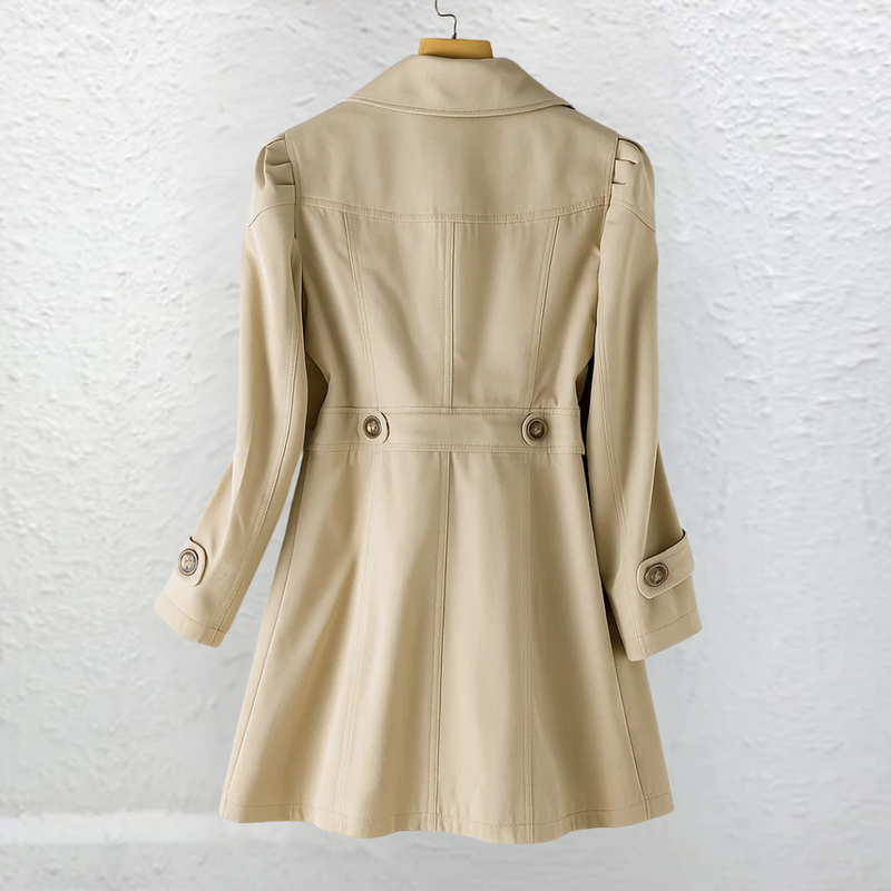 Cappotto da donna con colletto da trench – vista posteriore