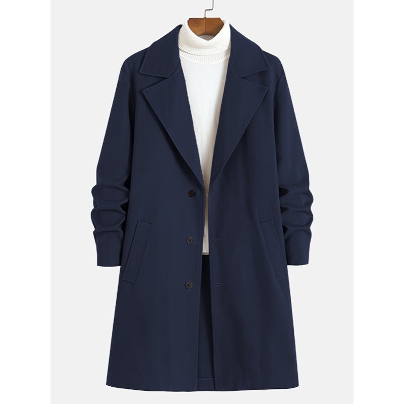 Cappotto lungo da uomo sartoriale con revers – dettaglio 8