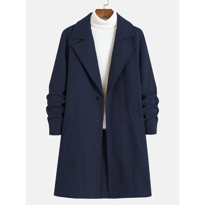 Cappotto lungo da uomo sartoriale con revers – dettaglio 8