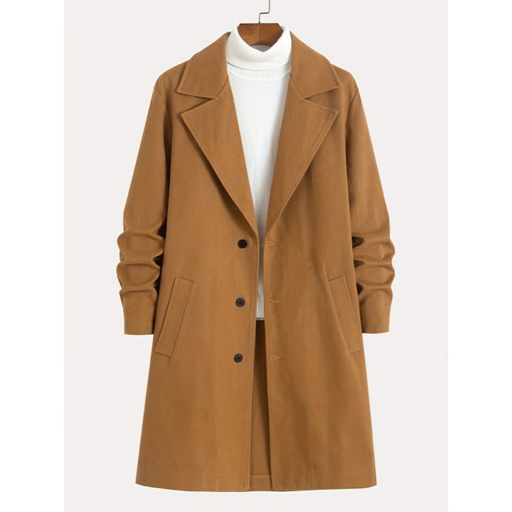 Cappotto lungo da uomo sartoriale con revers – dettaglio 1
