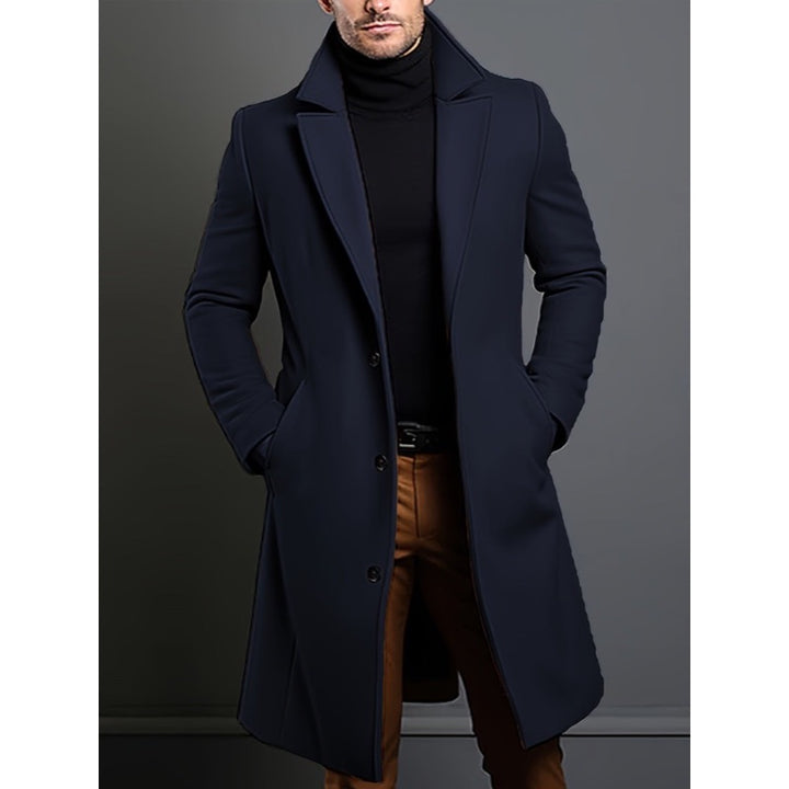 Cappotto lungo da uomo sartoriale con revers – dettaglio 7