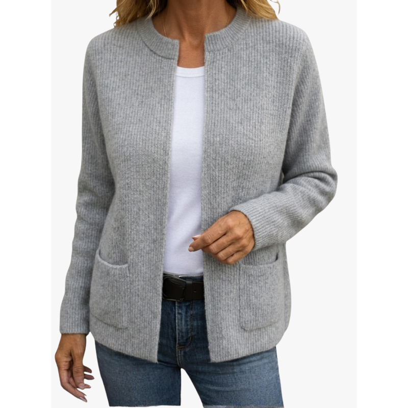 Damen-Strickcardigan mit Vordertaschen für die Übergangszeit