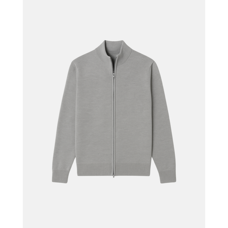 Herren-Cardigan mit Reißverschluss aus Feinstrick für einen eleganten Look