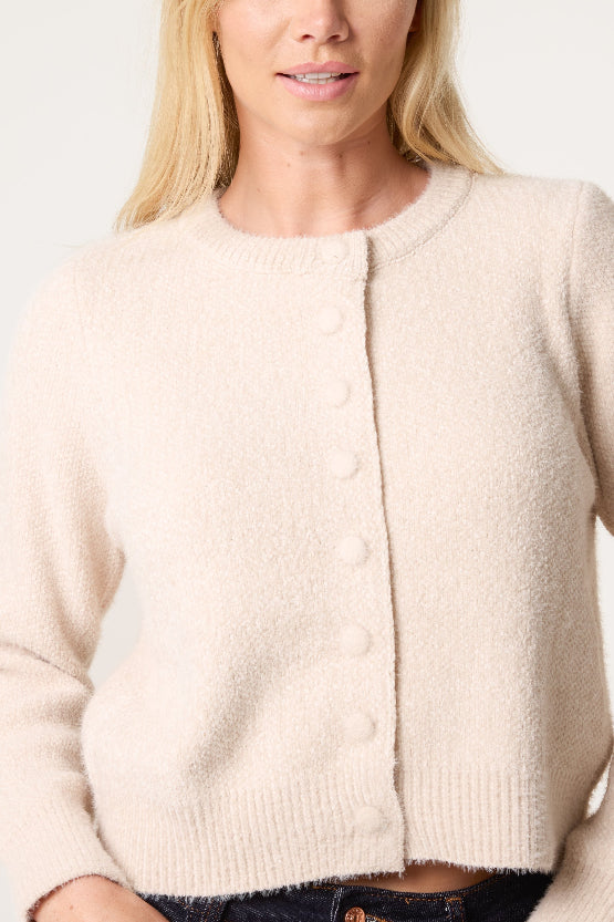 Cardigan Donna Girocollo Elegante per Giornate Fresche Autunnali