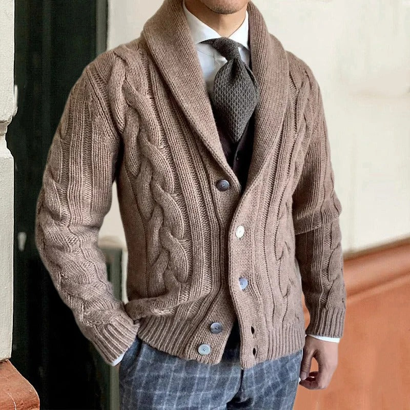 Cardigan da Uomo con Collo a Scialle