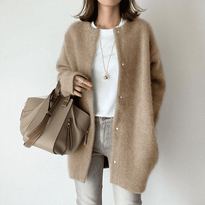 Cardigan da donna con bottoni per tempo libero e stagioni fresche
