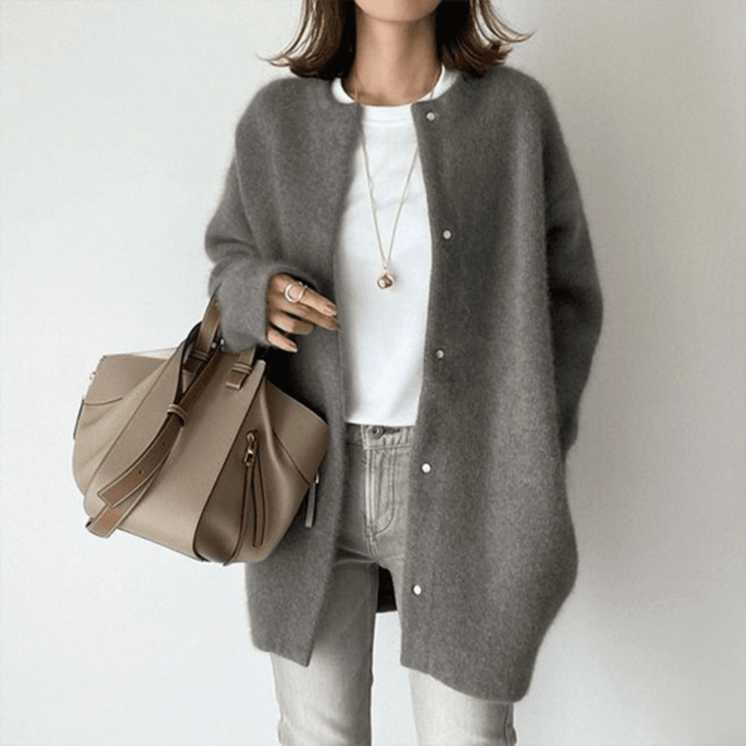 Cardigan da donna con bottoni per tempo libero e stagioni fresche
