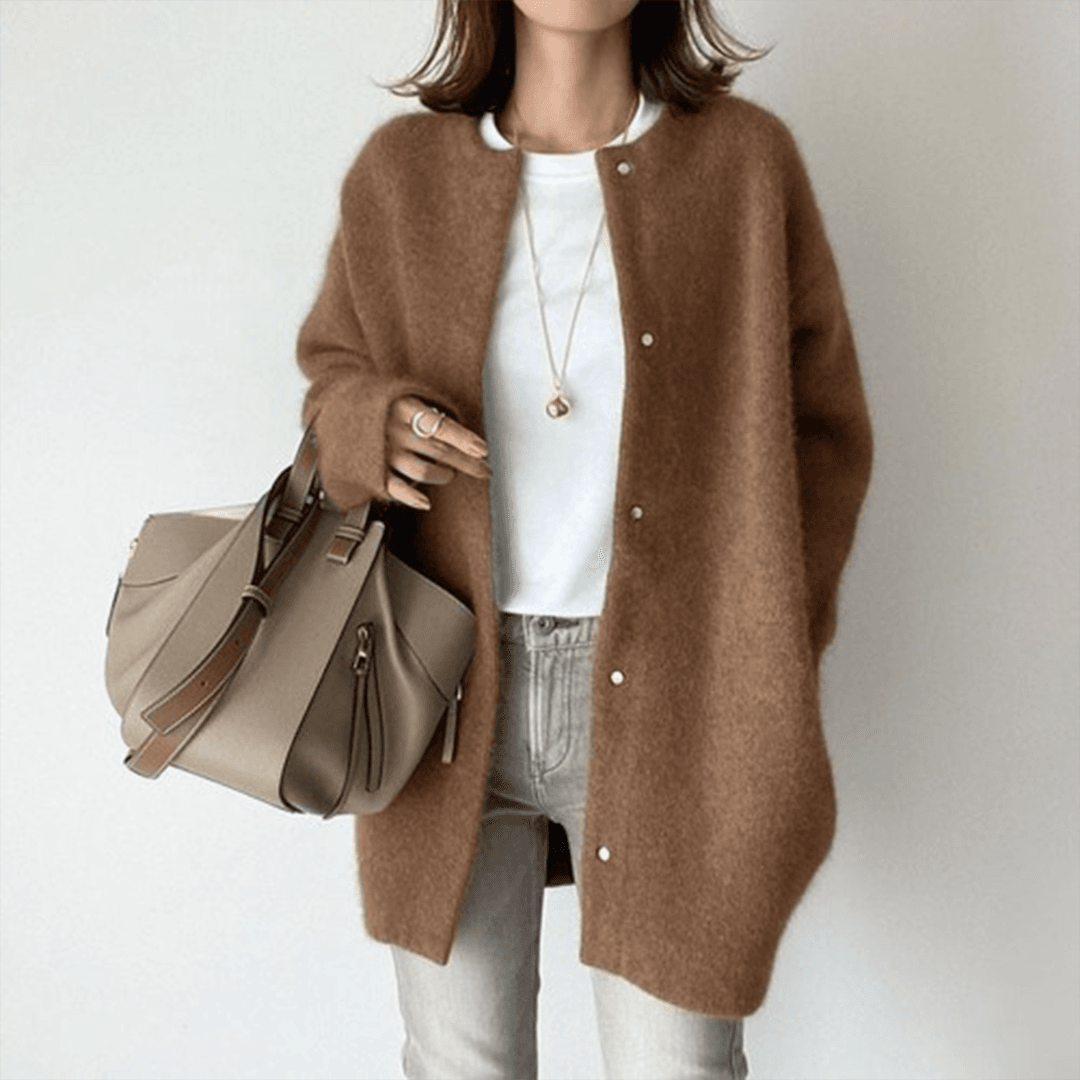 Cardigan da donna con bottoni per tempo libero e stagioni fresche