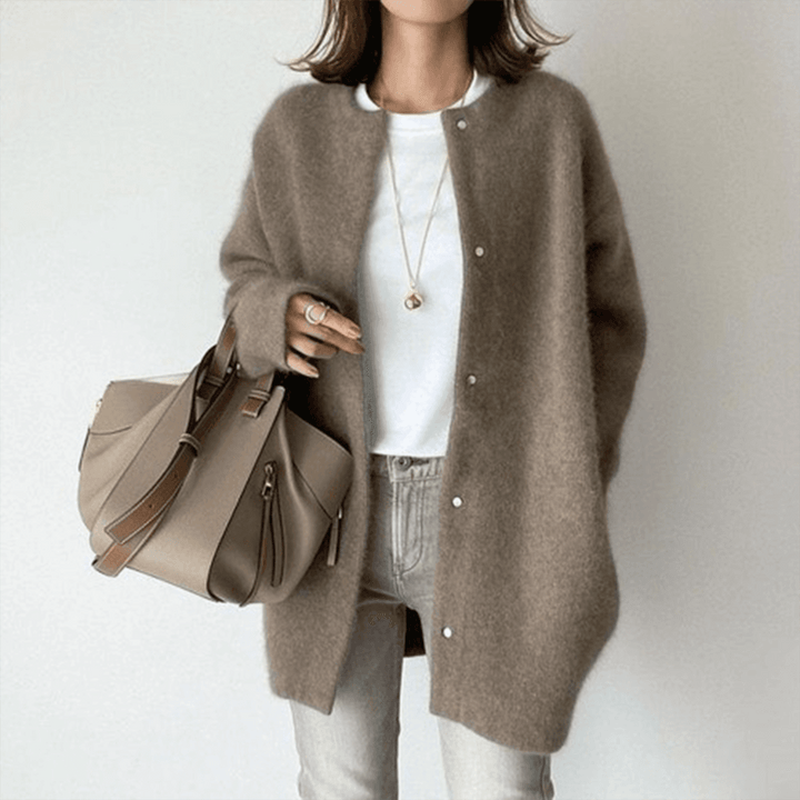 Cardigan da donna con bottoni per tempo libero e stagioni fresche 