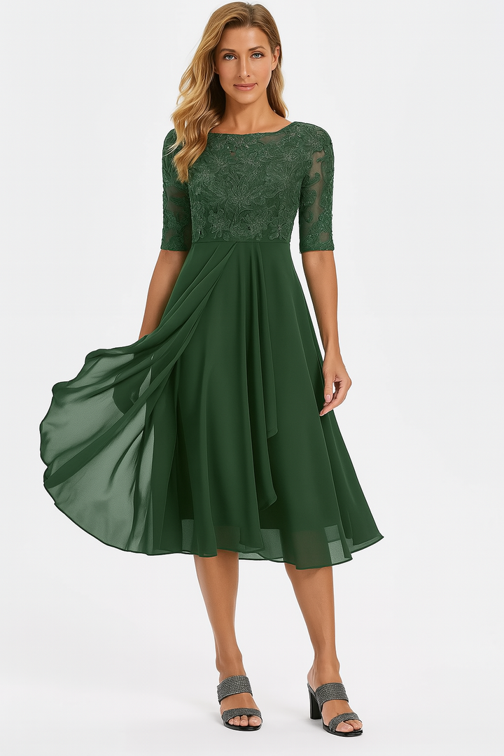 Abito midi da donna per cerimonie e ricevimenti