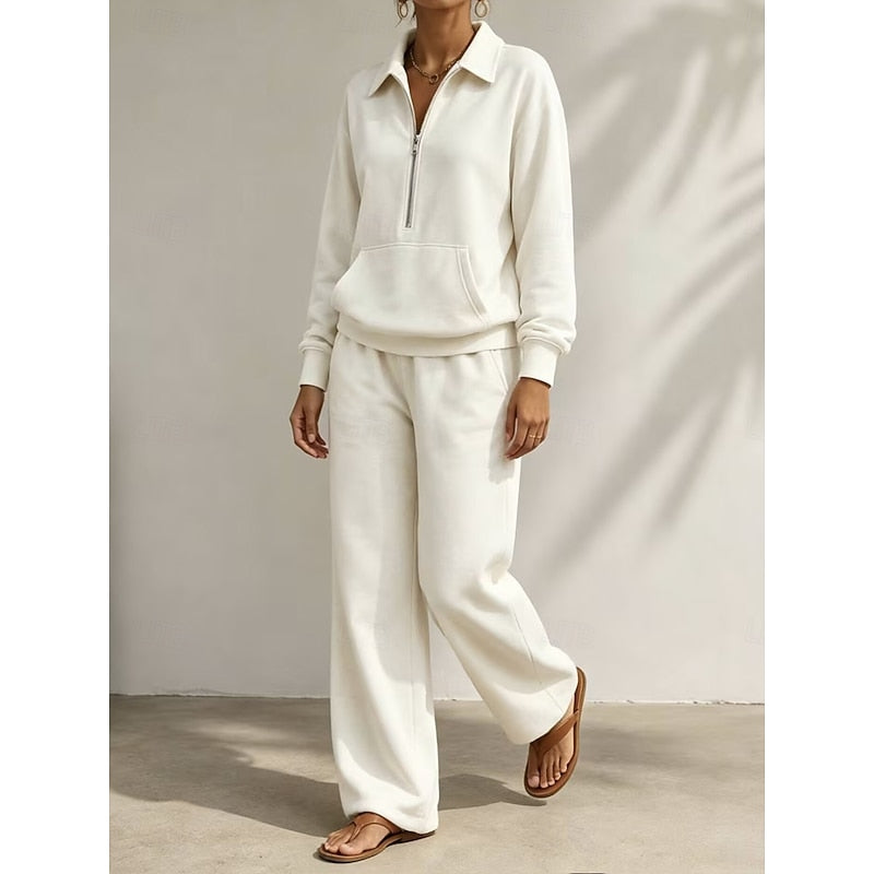 Completo donna bianco con mezza zip – altra vista