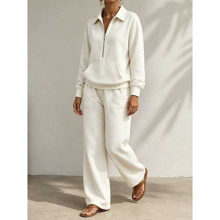 Completo donna bianco con mezza zip – altra vista