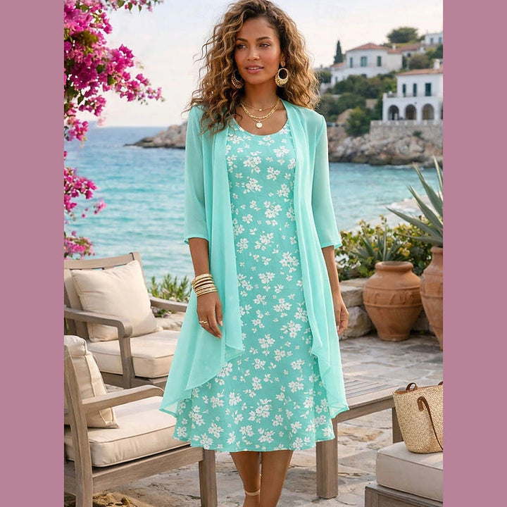 Acqua floreale completo donna abito floreale con cardigan