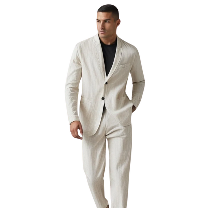 Beige completo uomo blazer e pantaloni