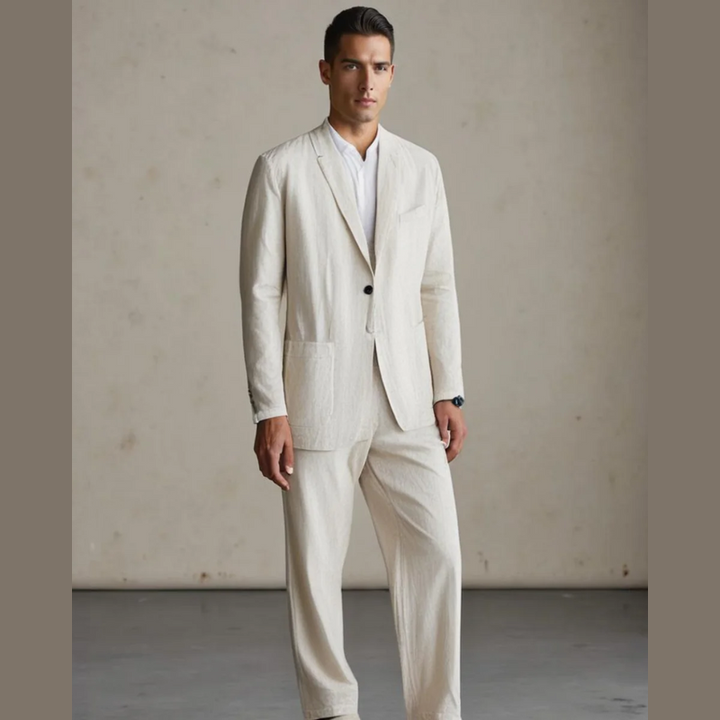 Beige completo uomo blazer e pantaloni – vista 2