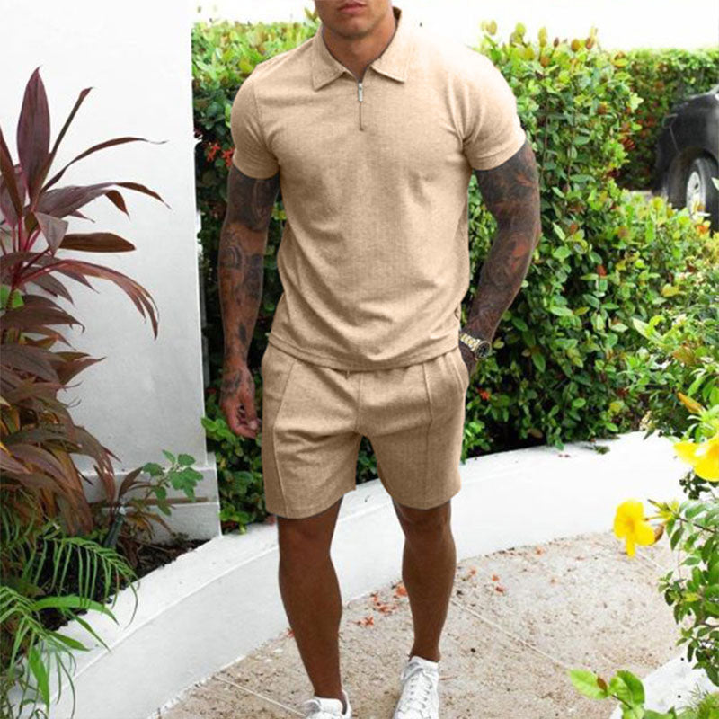 Completo polo e pantaloncini da uomo per uso quotidiano