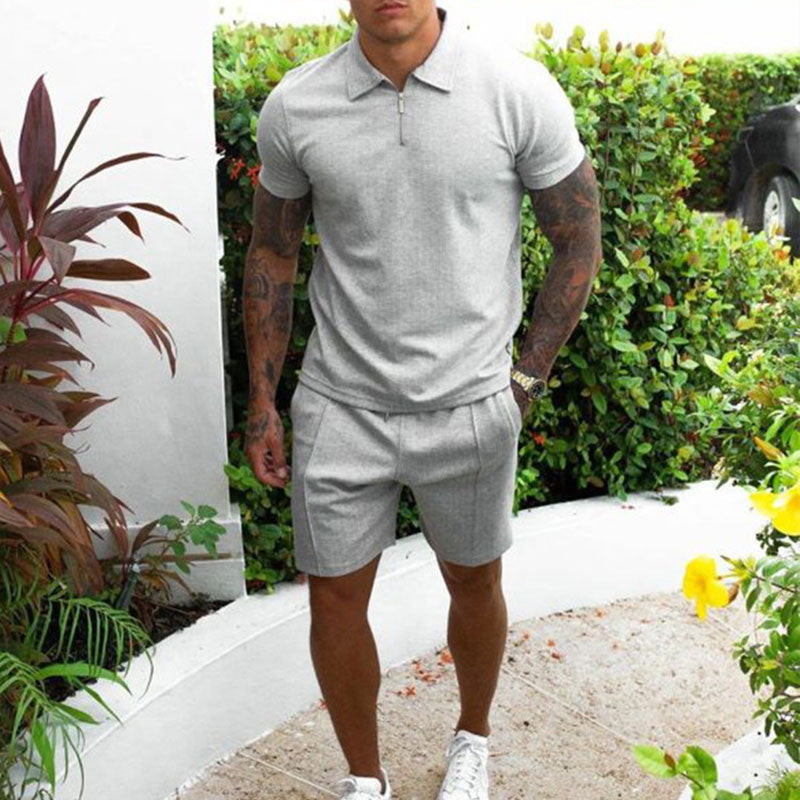 Completo polo e pantaloncini da uomo per uso quotidiano