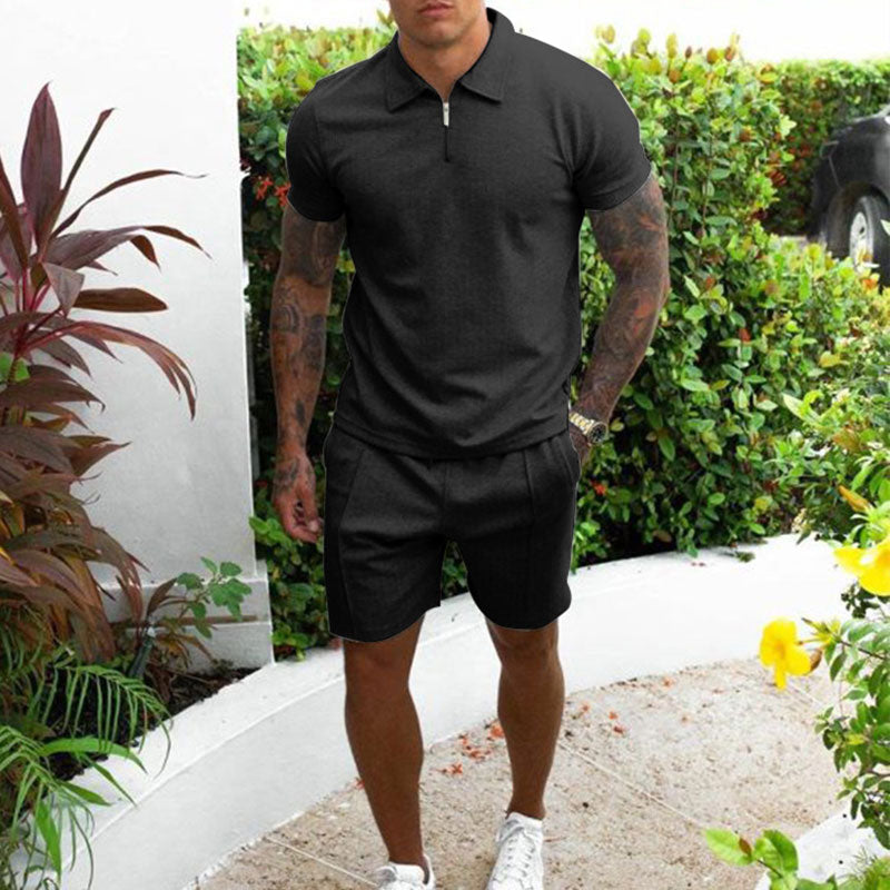 Completo polo e pantaloncini da uomo per uso quotidiano