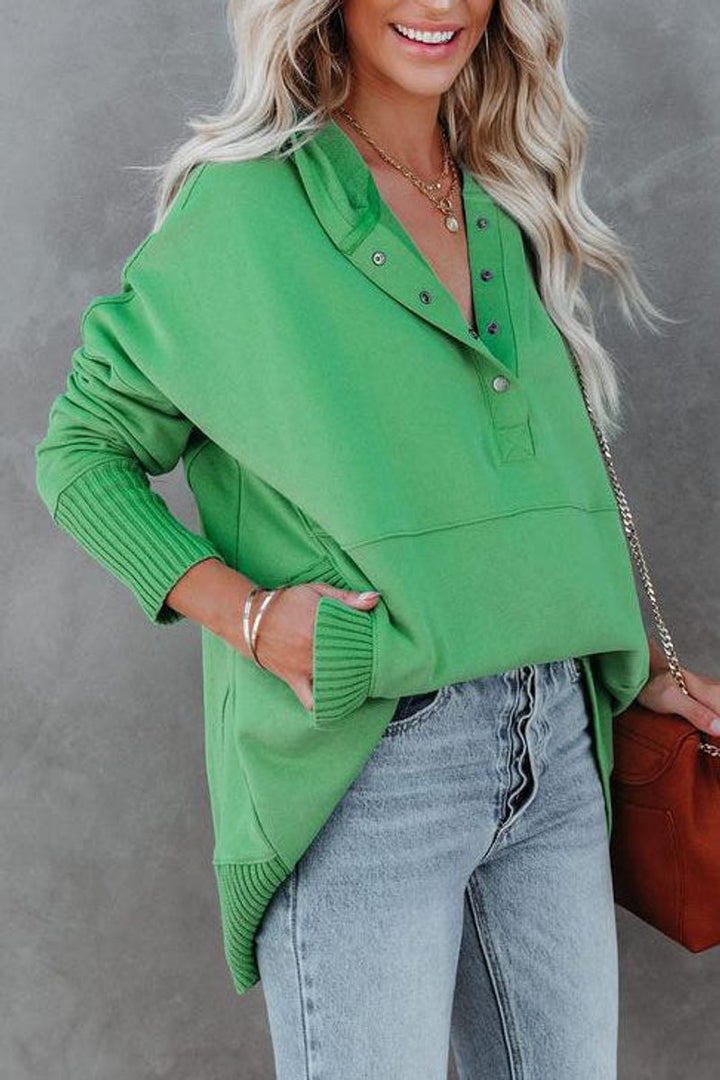 Felpa donna lunga con cappuccio verde
