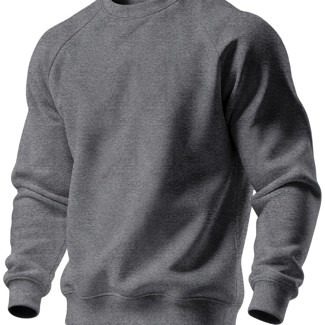 Felpa Uomo Girocollo con Maniche Raglan a Contrasto in grigio scuro