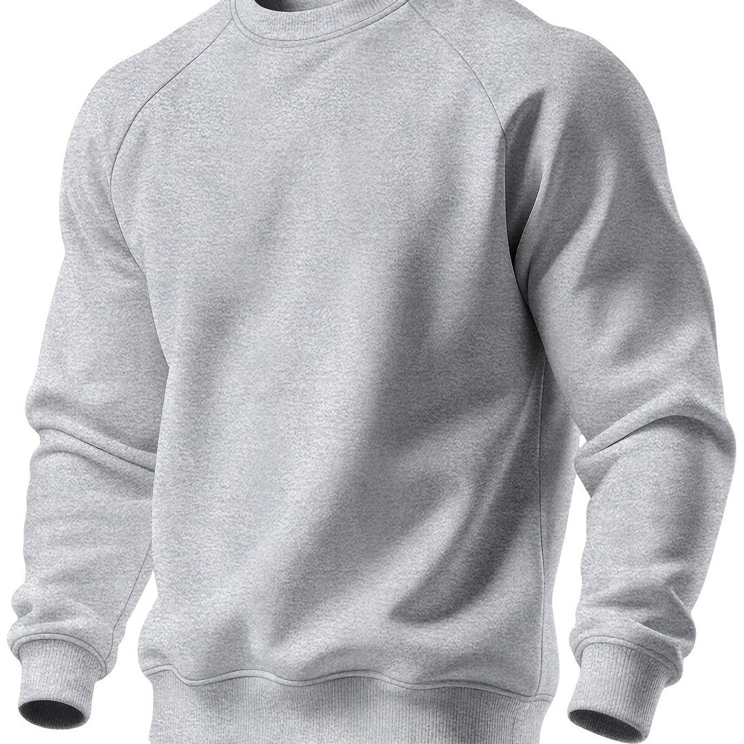Felpa Uomo Girocollo con Maniche Raglan a Contrasto in grigio chiaro