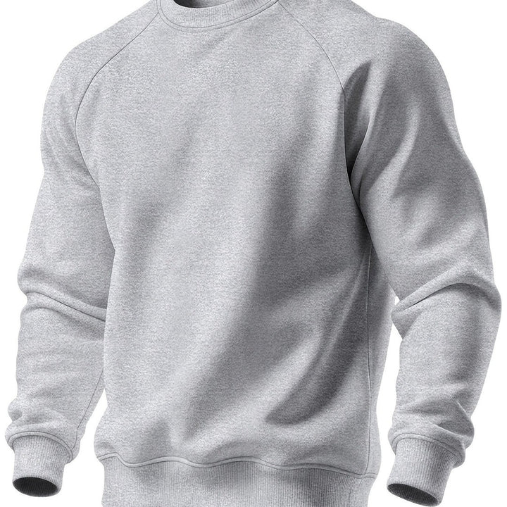 Felpa Uomo Girocollo con Maniche Raglan a Contrasto in grigio chiaro